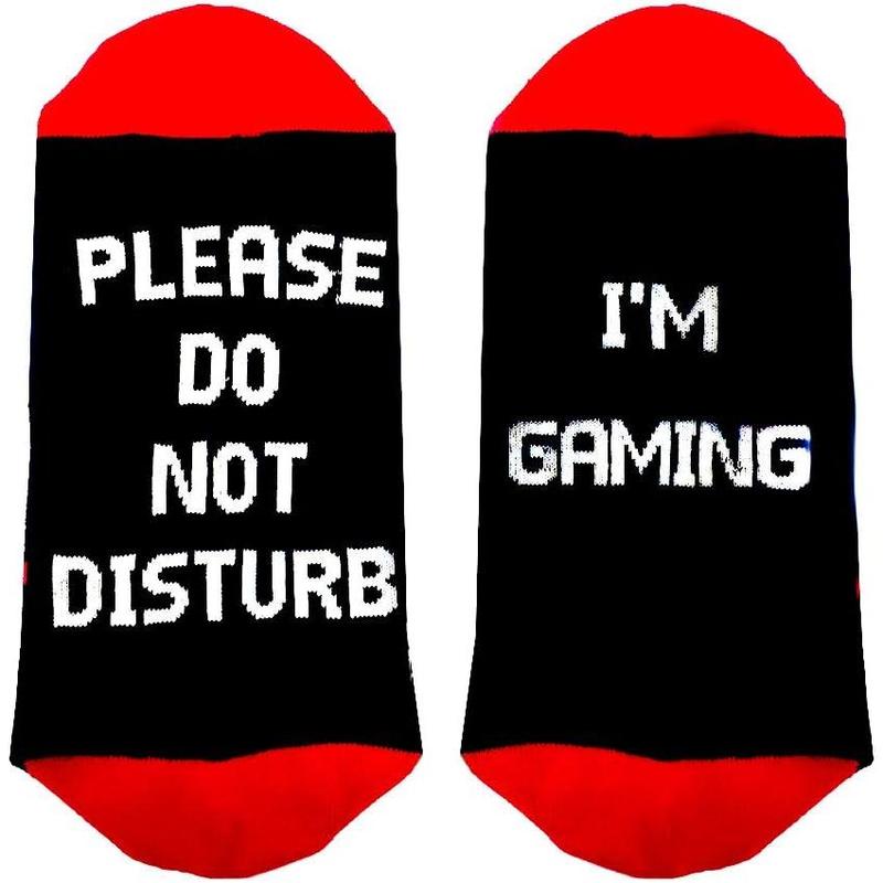 Do Not Disturb I'm Gaming Socks Novelty Gamer Socks Funny Christmas Gifts Stocking Stuffers for Teen Boys Kids Men Women