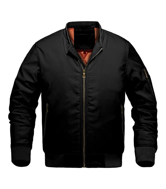 Men's Bomber Jacket Windproof Pilot Jackets for Men Fall And Winter Jackets for Men