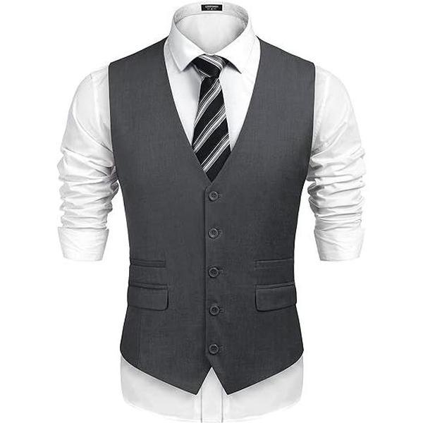 COOFANDY Mens Suit Vest Formal Dress Vest Slim Fit Buesiness Wedding Graduation Waistcoat Casual Classic Casual Classic Fabric Menswear Pocket Shirt