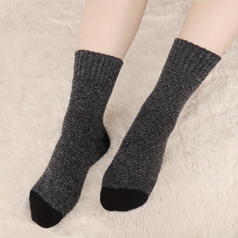 Unisex Thickened Warm Socks, 5 Pairs Casual Comfy Breathable Socks for Hiking, Fishing, Outdoor Sports, Men & Women Socks for Winter