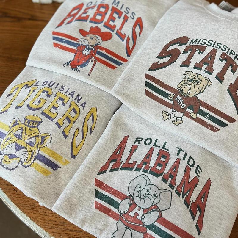 Vintage College Football Mascot Crewneck Sweatshirt, Cotton Material Classic, For Men, For Women...