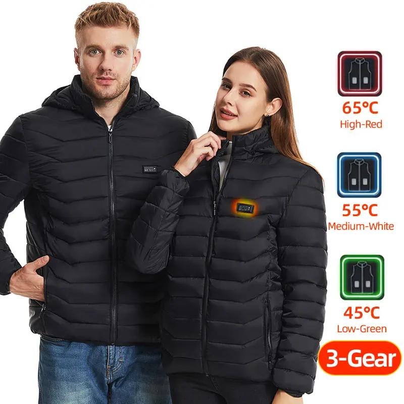 Heated Jackets For Men And Women Usb Electric Heated Hoodie Winter Heating Clothing Warming Hunting Coat Rechargeable waterproof jacket pocket jacket