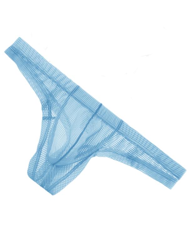 Men's Sexy Sheer Mesh Thong, Breathable Quick Drying Comfy Thong for Daily Wear, Fashion Men's Underwear for All Seasons