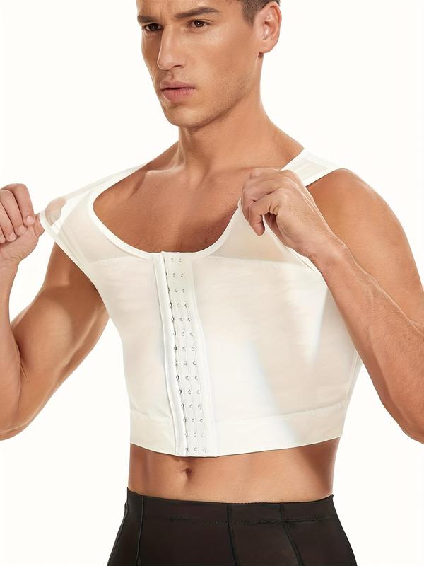 Men's Basic Solid Compression Crop Shapewear Tank Top, Body Shaper Vest for Men, Breathable Comfortable Underwear for All Seasons