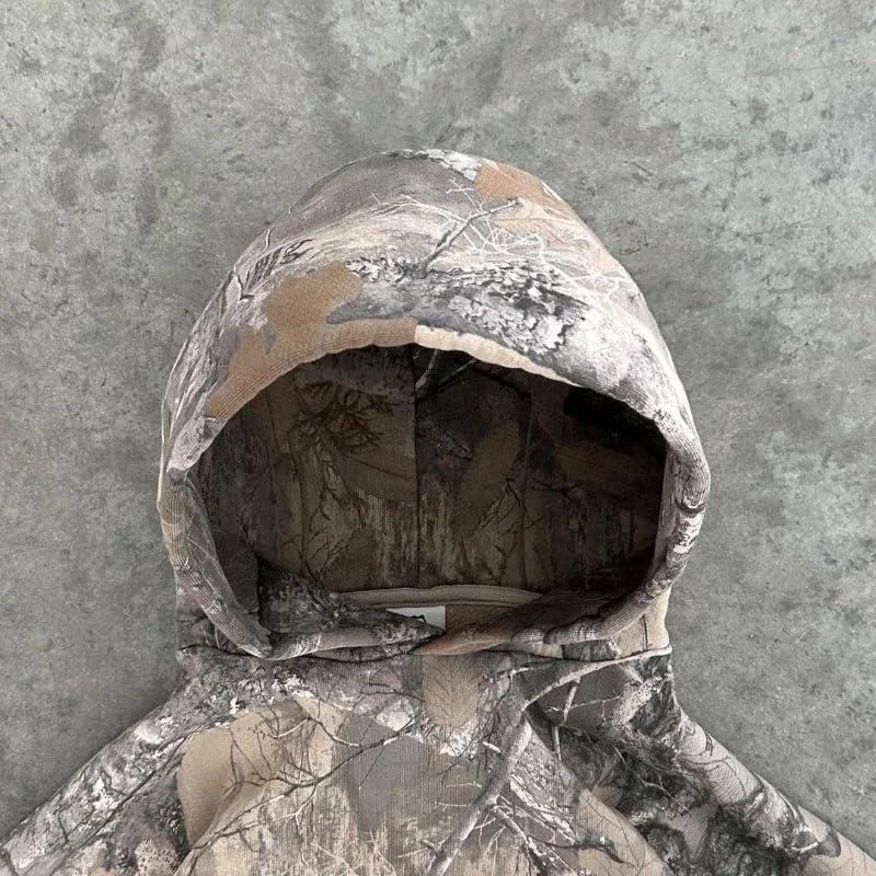 Unisex  Camouflage Zip Hoodies Oversized Hooded Jackets Full Zip Sweatshirts with Pockets Retro Loose Fall Drop Shoulder Hoodies Fashion Menswear camouflage zip