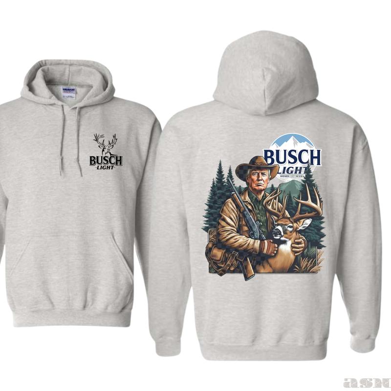 Busch Light Wild Game Hoodie - Stunning Graphics Depicting the Bond Between Hunter and Prey, Ideal for Nature Lovers and Beer Aficionados, Unisex Hoodie for Casual Wear and Outdoor Spirit!