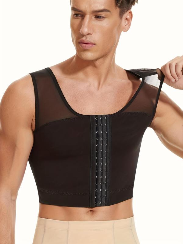 Men's Basic Solid Compression Crop Shapewear Tank Top, Body Shaper Vest for Men, Breathable Comfortable Underwear for All Seasons