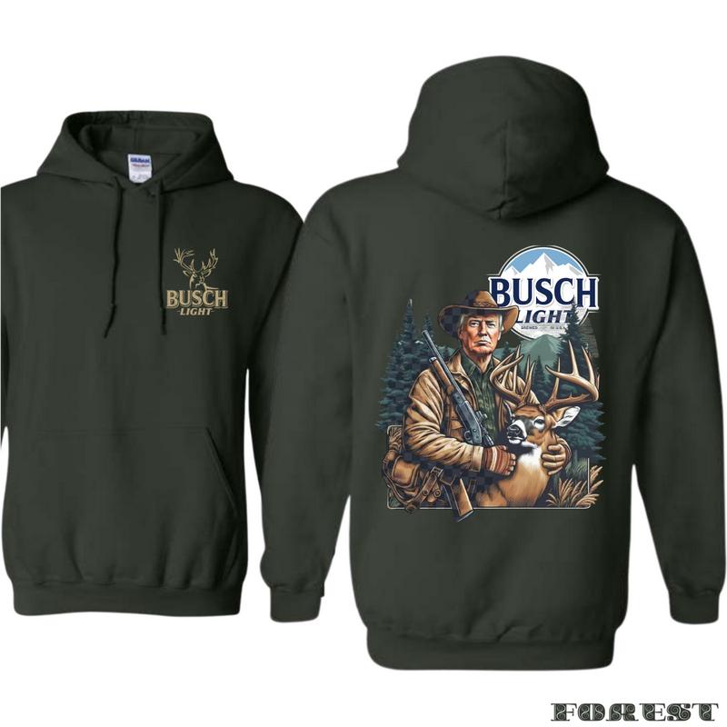 Busch Light Wild Game Hoodie - Stunning Graphics Depicting the Bond Between Hunter and Prey, Ideal for Nature Lovers and Beer Aficionados, Unisex Hoodie for Casual Wear and Outdoor Spirit!