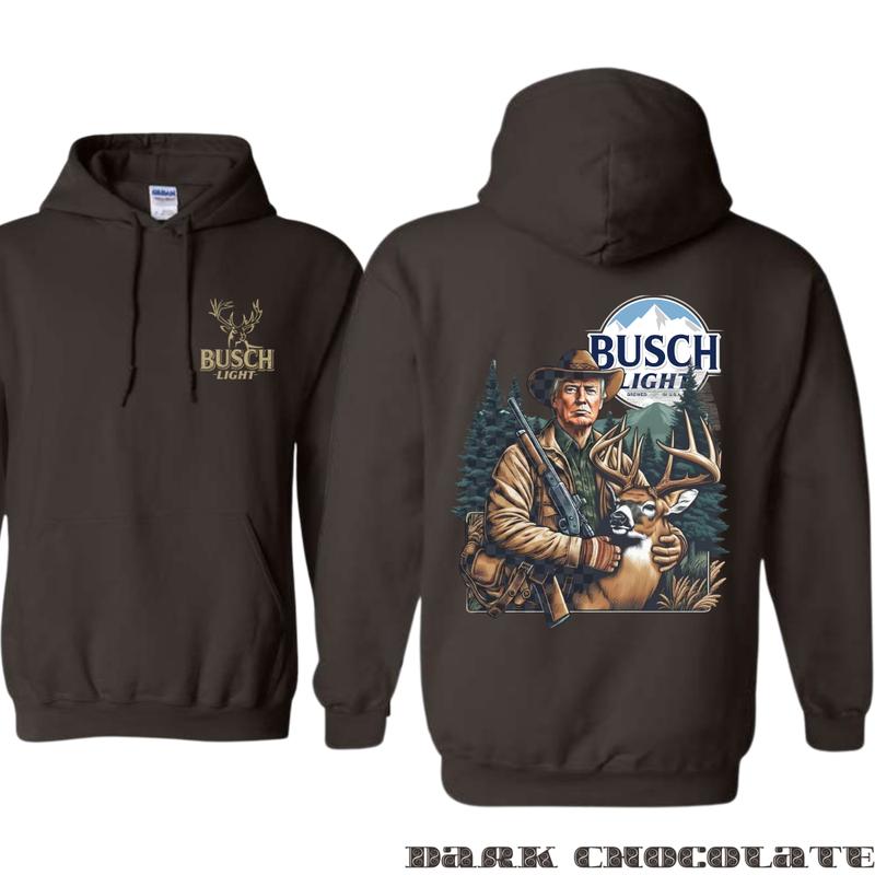 Busch Light Wild Game Hoodie - Stunning Graphics Depicting the Bond Between Hunter and Prey, Ideal for Nature Lovers and Beer Aficionados, Unisex Hoodie for Casual Wear and Outdoor Spirit!