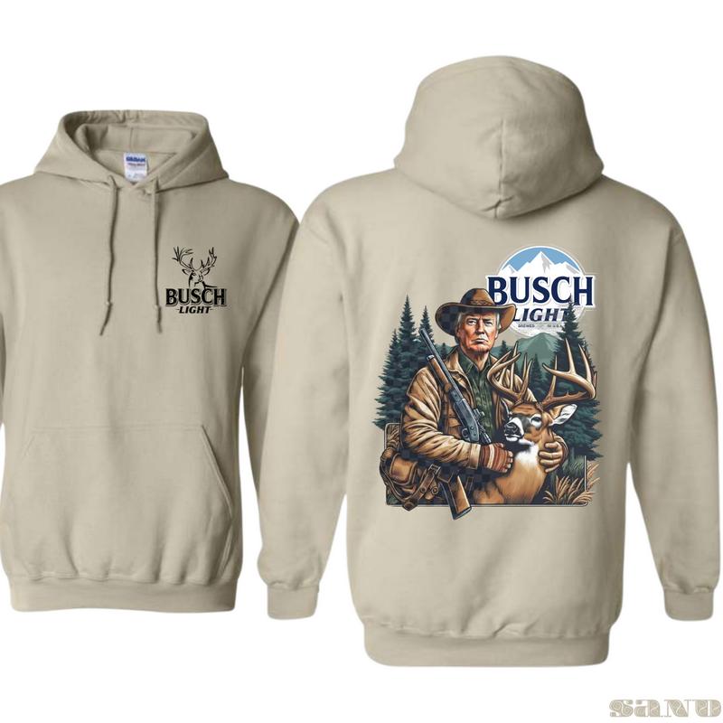 Busch Light Wild Game Hoodie - Stunning Graphics Depicting the Bond Between Hunter and Prey, Ideal for Nature Lovers and Beer Aficionados, Unisex Hoodie for Casual Wear and Outdoor Spirit!