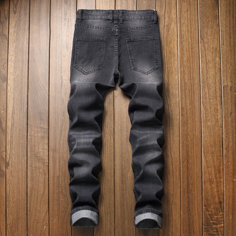 XIMXIMMTIAN Men's Slim Fit Jeans Fashion Slimming Retro Bicycle Designer Direct Wash Street Youth Denim Casual Bike Pants Menswear Pocket Elastic Classic Clothing Day Long Stretchy Street Style Zipper Trouser Human jeans for vlone scab