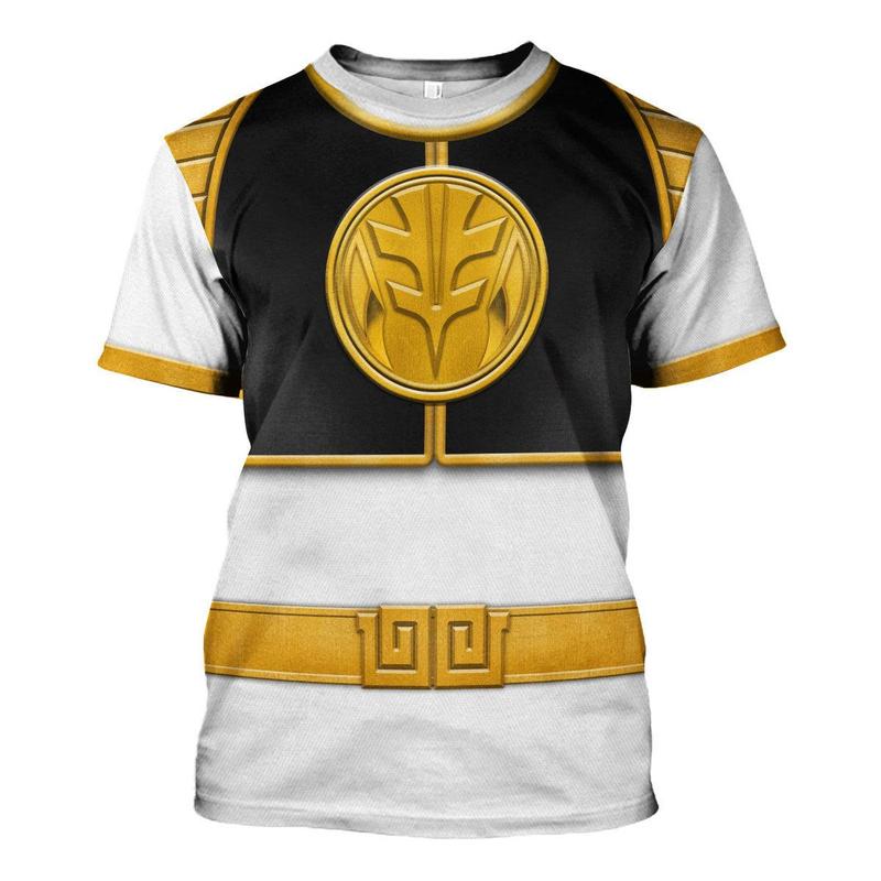 White Ranger Mighty Morphin Hoodies Sweatshirt T-shirt Hawaiian Tracksuit Halloween Cosplay