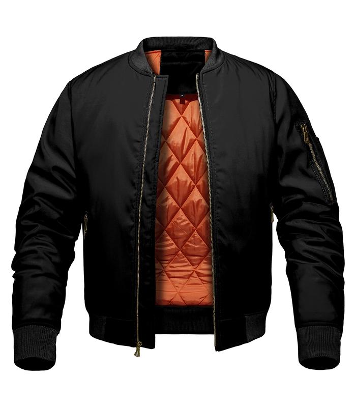 Men's Bomber Jacket Windproof Pilot Jackets for Men Fall And Winter Jackets for Men