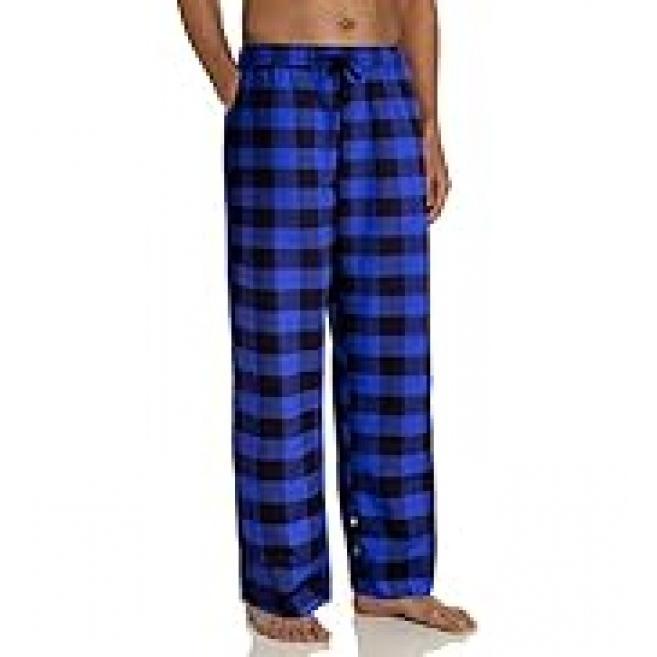 & Mens heavyweight flannel plaid pajama pants 100% cotton sleep lounge Pant