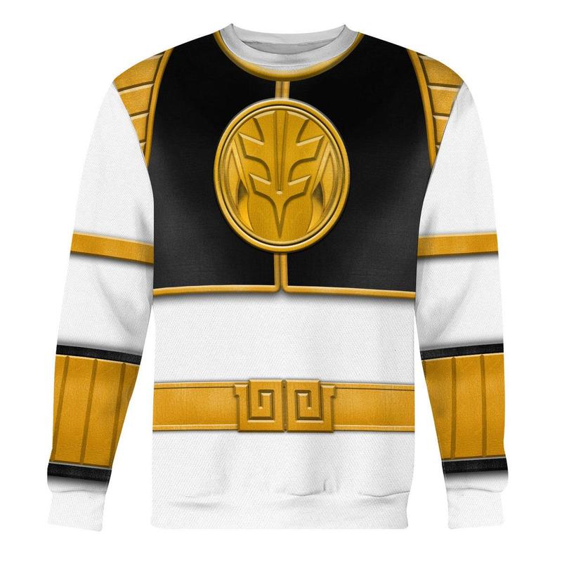 White Ranger Mighty Morphin Hoodies Sweatshirt T-shirt Hawaiian Tracksuit Halloween Cosplay