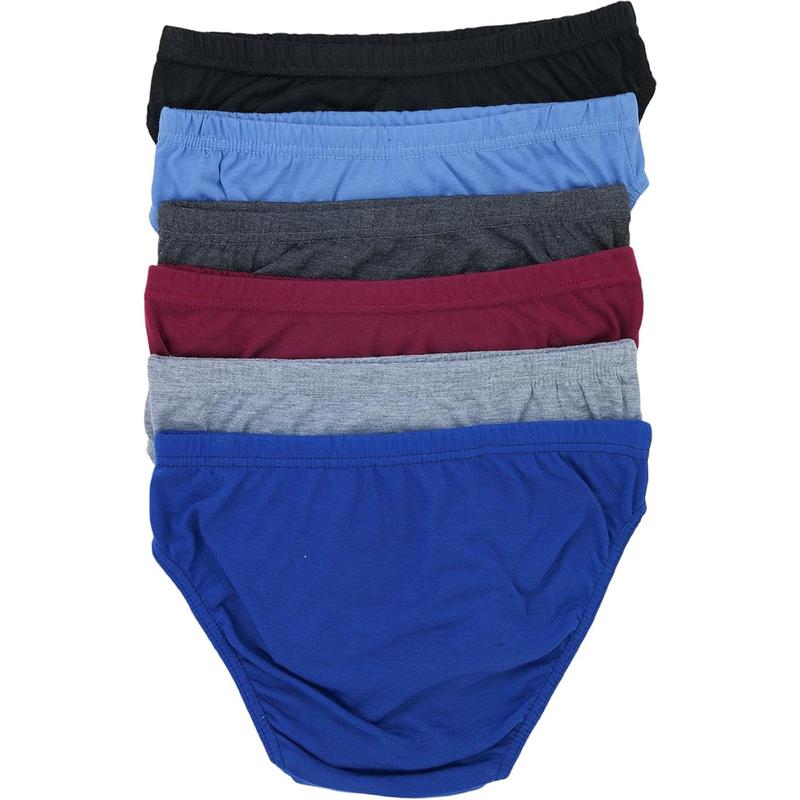 Men's Pack of 6 Thick Waistband Knocker Bikini Briefs Menswear Underwear