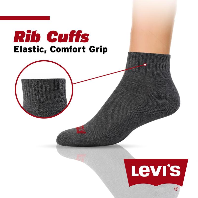 Levi's Mens Socks 8 Pairs Crew Low Cut No Show Quarter Ankle Socks for Men Premium Athletic Men's Socks Size 9-12