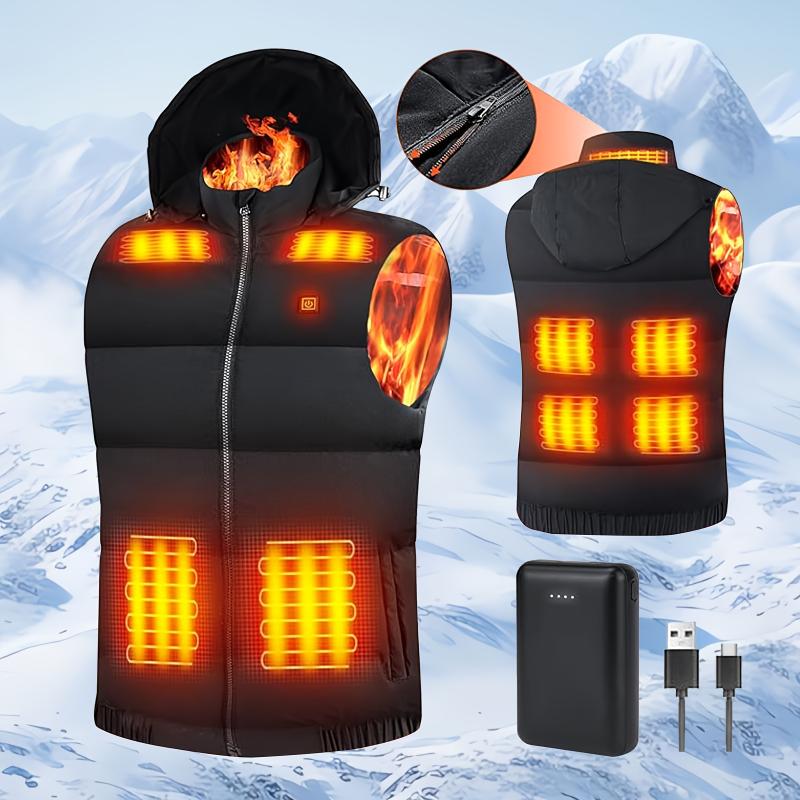 Cozy&Fashion Winter Warm Must-Have, Lightweight Electric Heating Vest, snug Front And Back 12 Heating Zones，Unisex Thermal Underwear, Can Be Worn Inside Or Outside,,Suitable For Winter Outdoor Skiing Travel.