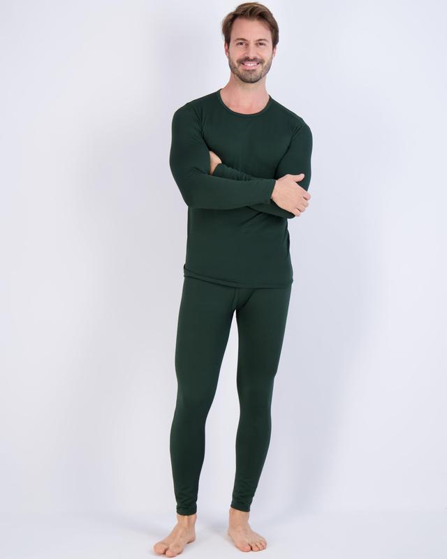 Real Essentials 4 Piece: Men's Thermal Underwear Sets - Long Sleeve Top & Bottom Fleece Long Johns (Available in Big & Tall)