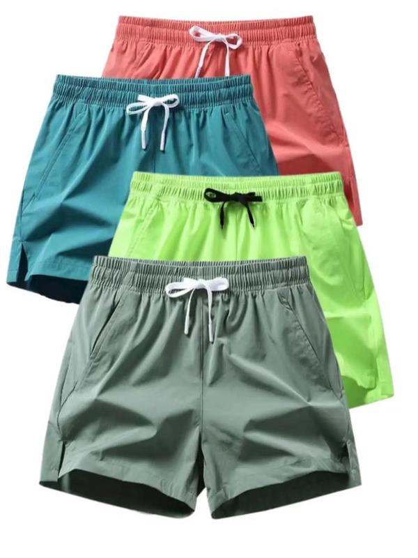 Men's Drawstring Waist Shorts, Summer Clothes, Mens Shorts, Loose Casual Comfy Quick Drying Pocket Shorts, Shorts for Men, Men Bottoms for Summer, Summer Outfits 2024