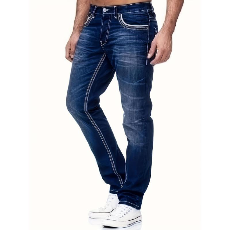 Comfy Street Style Denim Pants - Distressed, With Multiple Pockets, Fashionable and Casual Wear for Men