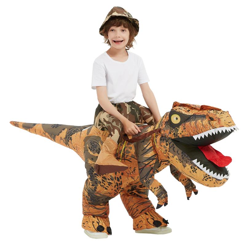 GOOSH Inflatable Dinosaur Costume Halloween Blow up Costume Funny Riding T Rex Costume for Party Cosplay