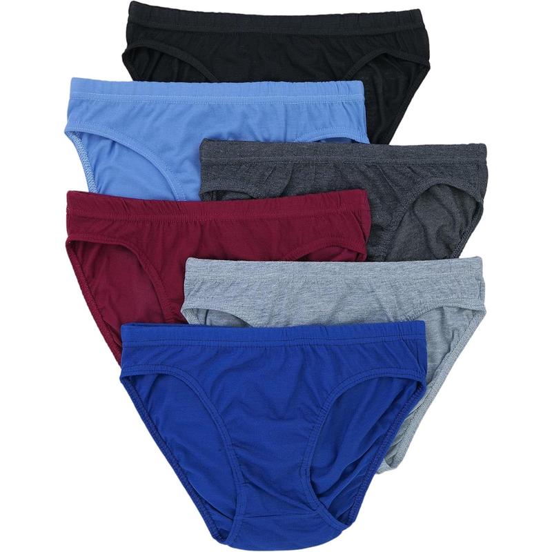 Men's Pack of 6 Thick Waistband Knocker Bikini Briefs Menswear Underwear