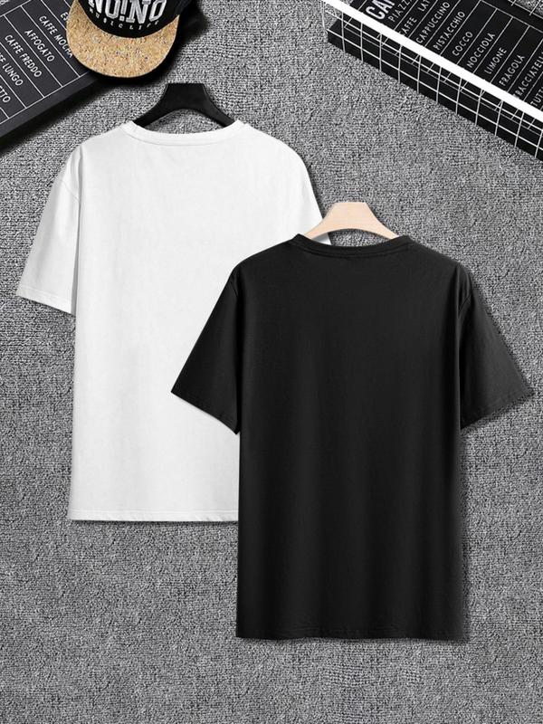 Men's Regular Fit Solid Shortsleeve Loungewear Sleep Tee, Plain Casual Comfy Short Sleeve Round Neck Pajama T-shirt for Summer, Men's Crewneck Pajama Set