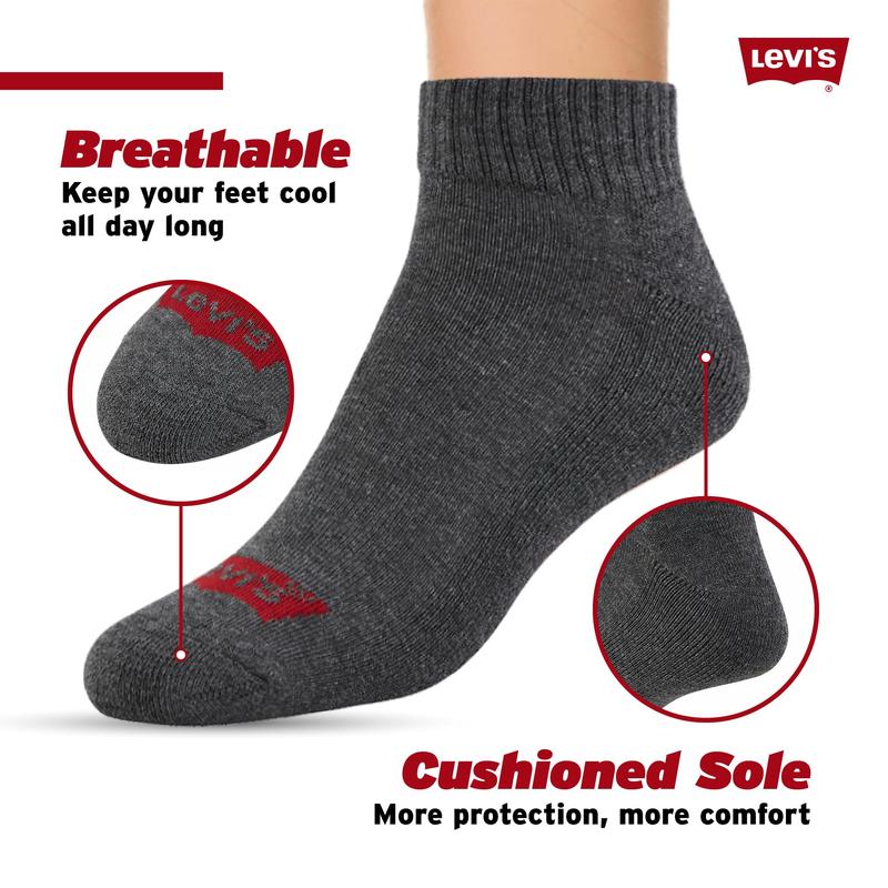 Levi's Mens Socks 8 Pairs Crew Low Cut No Show Quarter Ankle Socks for Men Premium Athletic Men's Socks Size 9-12