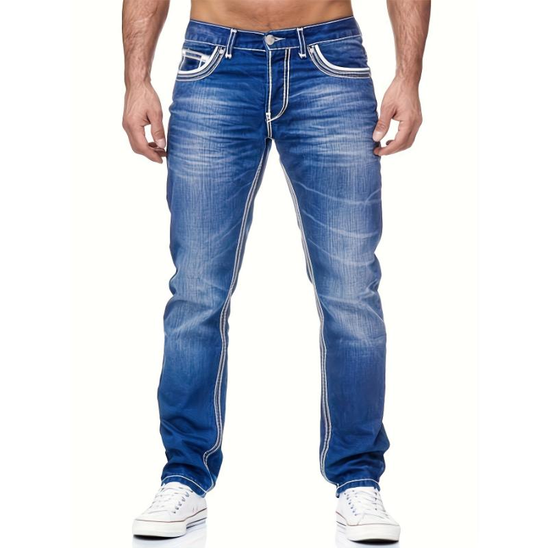 Comfy Street Style Denim Pants - Distressed, With Multiple Pockets, Fashionable and Casual Wear for Men