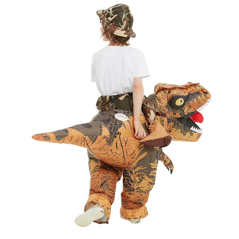 GOOSH Inflatable Dinosaur Costume Halloween Blow up Costume Funny Riding T Rex Costume for Party Cosplay