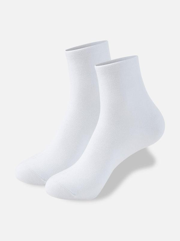 Men's Solid Crew Socks, Casual Comfy Breathable Mid-calf Socks for Daily Wear, Men's Socks for All Seasons