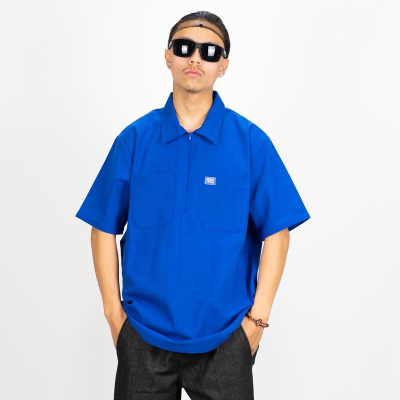 FB County SOLID Short Sleeve Zip Shirt