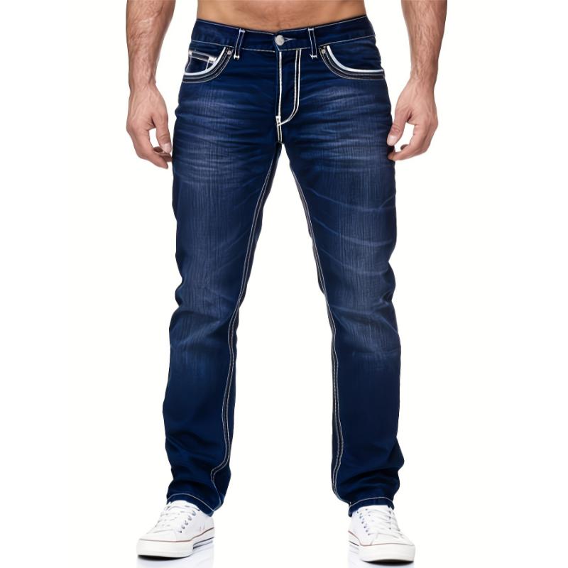 Comfy Street Style Denim Pants - Distressed, With Multiple Pockets, Fashionable and Casual Wear for Men