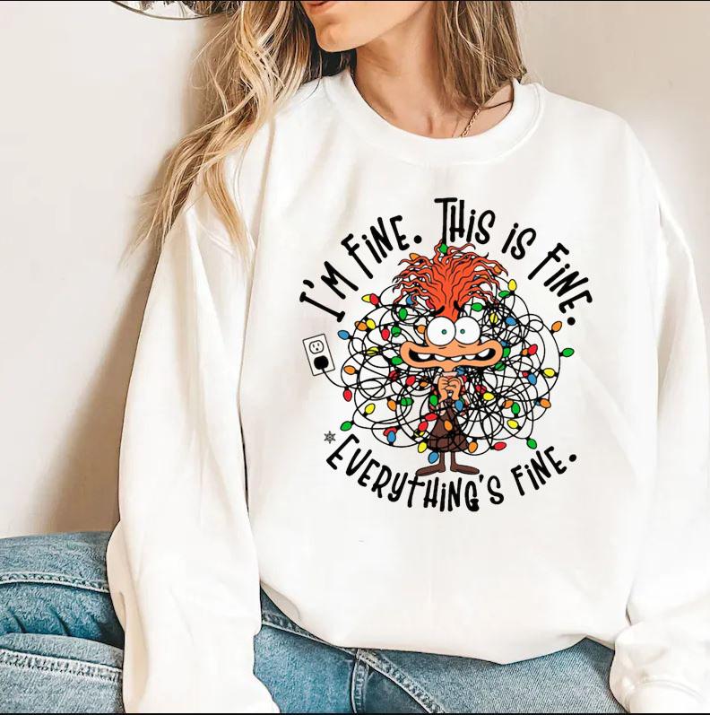 Anxiety Christmas Sweatshirt, Inside Out Christmas Shirt, Everything Is Fine Shirt, Feelings Shirt, Anxiety Christmas Shirt, Mental Health Shirt, Everything Is Fine Shirt, Christmas For You, family 2024 Xmas Trip