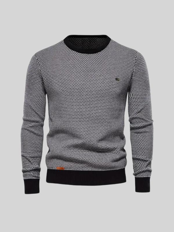 Men's Colorblock Round Neck Sweater, Loose Casual Long Sleeve Crew Neck Jumper for Fall & Winter, Fashion Men's Knitwear for Daily Wear