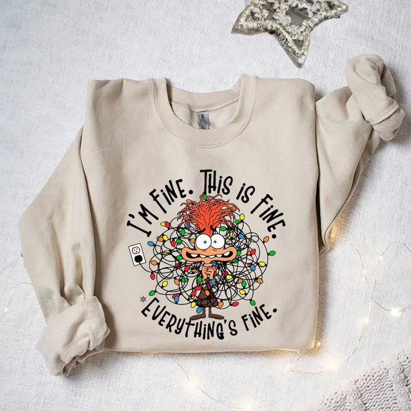 Anxiety Christmas Sweatshirt, Inside Out Christmas Shirt, Everything Is Fine Shirt, Feelings Shirt, Anxiety Christmas Shirt, Mental Health Shirt, Everything Is Fine Shirt, Christmas For You, family 2024 Xmas Trip