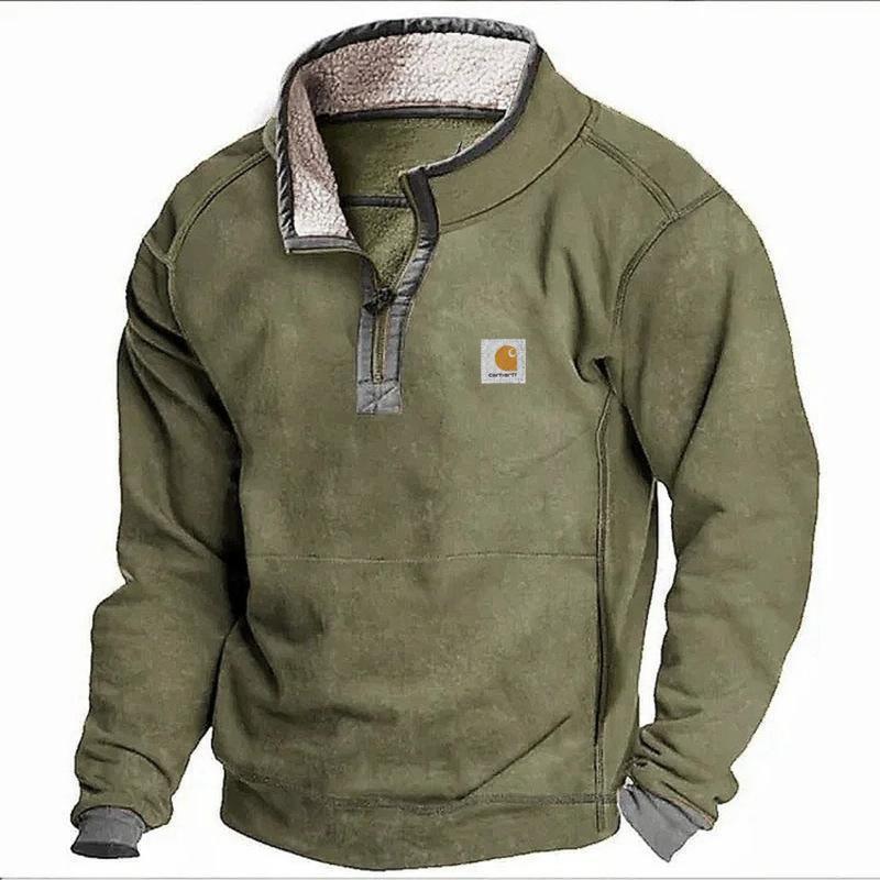 New Pattern Print Casual Polo Collar Zip Men's Sweater Casual Polo Hoodie Menswear Sweatshirts Tops Pullover Long Sleeve