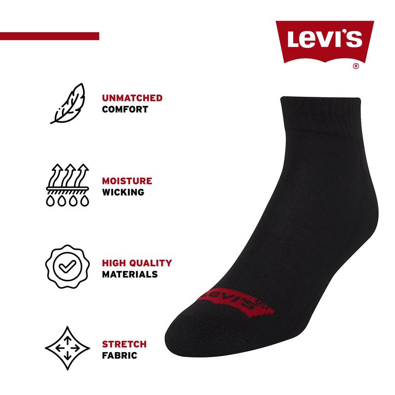 Levi's Mens Socks 8 Pairs Crew Low Cut No Show Quarter Ankle Socks for Men Premium Athletic Men's Socks Size 9-12