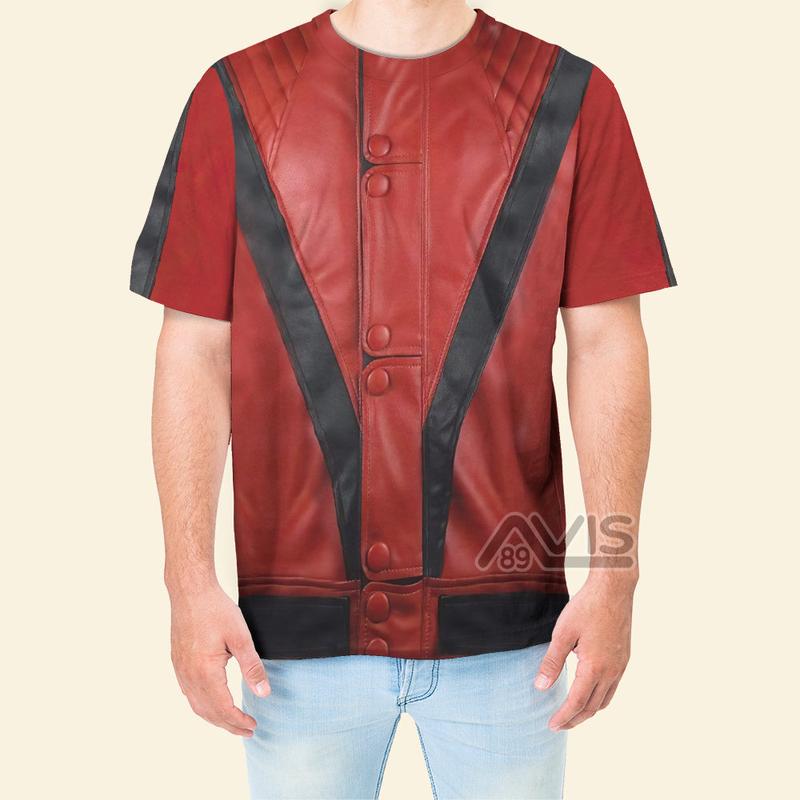 Michael Jackson Red Costume Halloween Cosplay - 3D TShirt