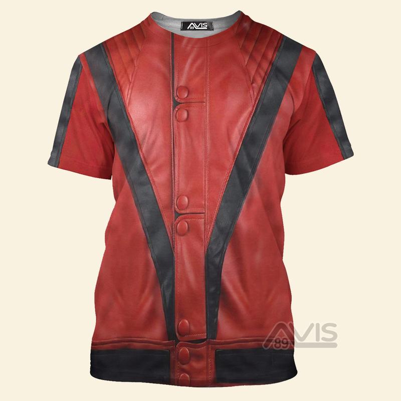 Michael Jackson Red Costume Halloween Cosplay - 3D TShirt