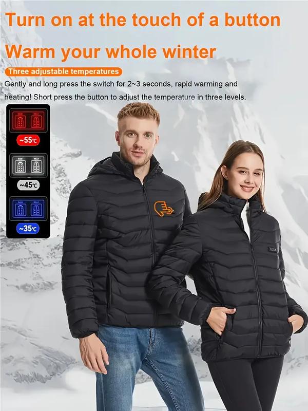 Lightweight Warm Heating Coat, Casual Quilted Jacket For Fall Winter, Excluding [Battery And Power Bank Not Included]