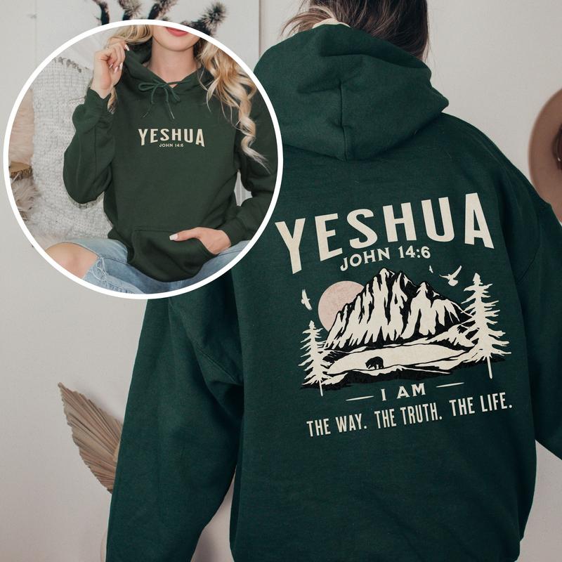 Yeshua Christian Hoodie Jesus Hoodie Christian Hoodies Christian Clothes Christian Streetwear Christian Apparel Bible Verse Christian   T-shirt, sweater and Hoodie