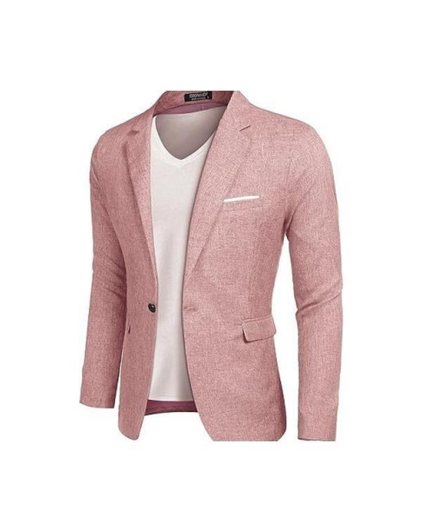 Coofandy Men's Lightweight Casual Suit Blazer - Business Wedding First Choice Classic Coat Formal Jacket Menswear Shirt Basic Birthday Fashion Jeans Nightclub Pocket Slim Fit