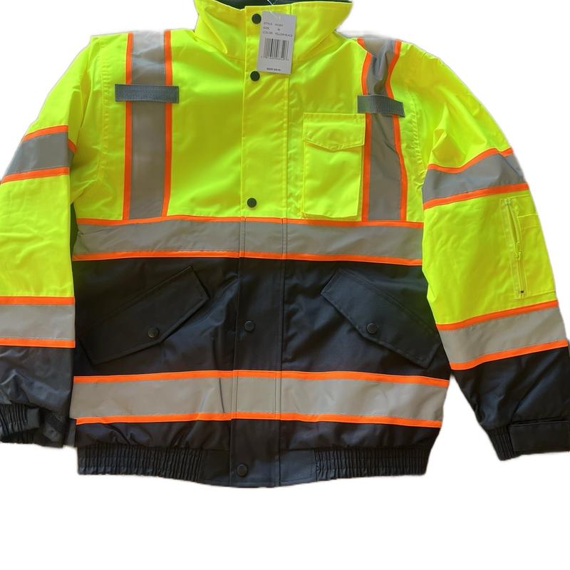 Safety jackets with hoodie waterproof class 3 with high visibility reflectors and lining inside jacket high visibility colors