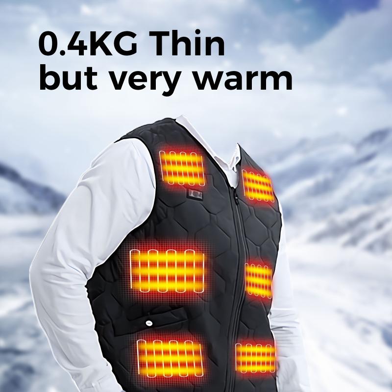 Cozy&Fashion Winter Warm Must-Have, Lightweight Electric Heating Vest, snug Front And Back 12 Heating Zones，Unisex Thermal Underwear, Can Be Worn Inside Or Outside,,Suitable For Winter Outdoor Skiing Travel.