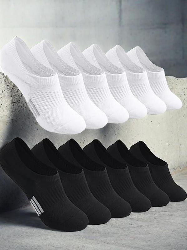 Men's Striped Pattern Anti-slip  Ankle Socks, Casual Comfortable Breathable Socks for Daily Wear, Women's Socks for All Seasons