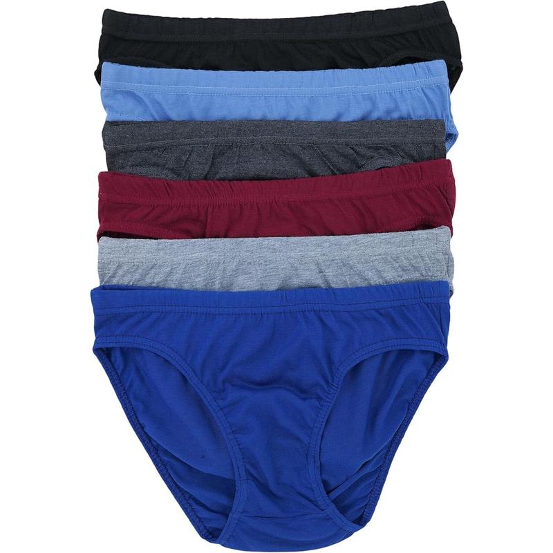 Men's Pack of 6 Thick Waistband Knocker Bikini Briefs Menswear Underwear