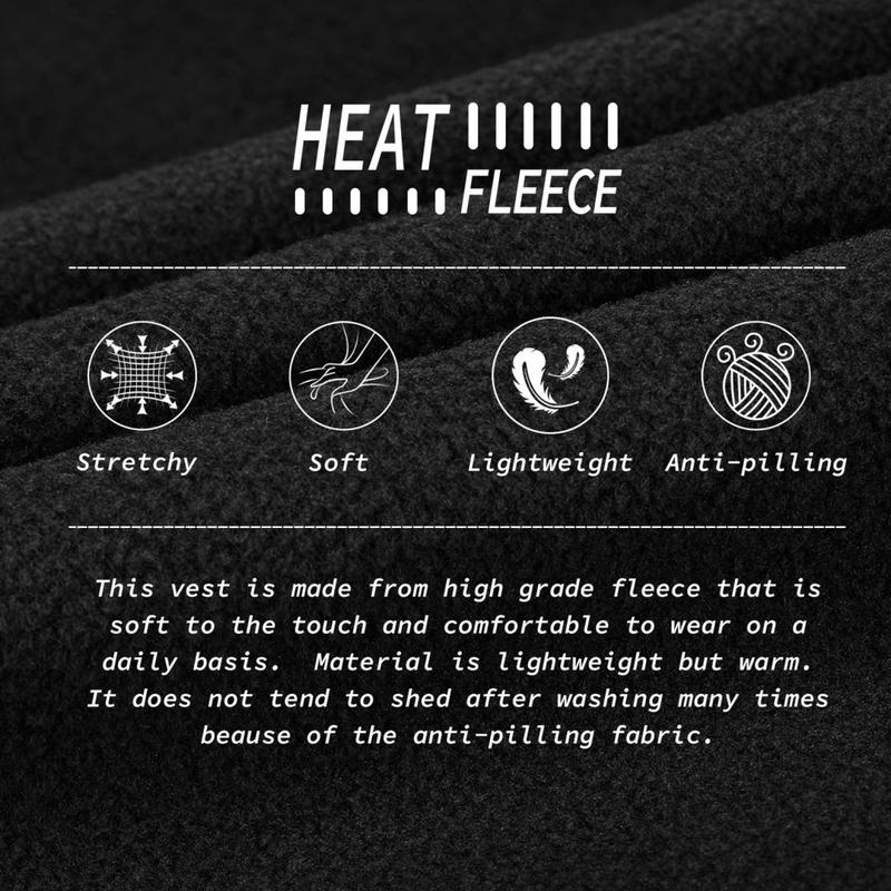 33,000ft Men's Fleece Vest, Lightweight Warm Zip Up Polar Vests Outerwear with Zipper Pockets, Sleeveless Jacket for Winter