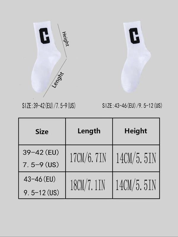 Men's Striped & Letter & Cartoon Graphic Print Crew Socks, Casual Soft Comfy Breathable Socks for All Seasons Daily Wear, Men's Socks